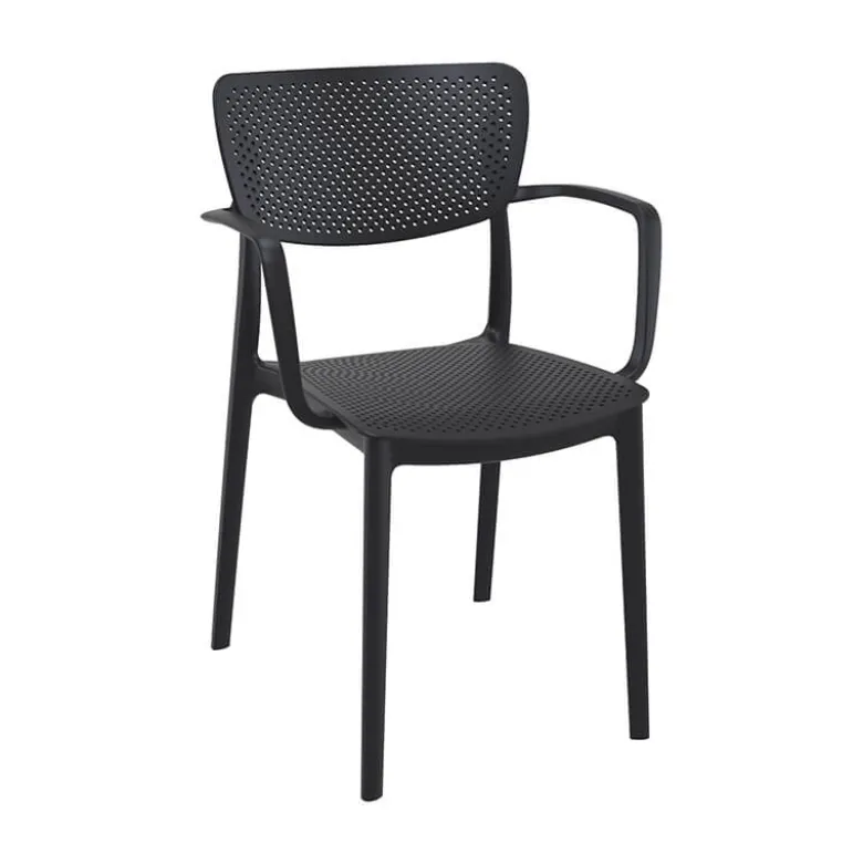 Loft Chaise de jardin micro perforée avec accoudoirs