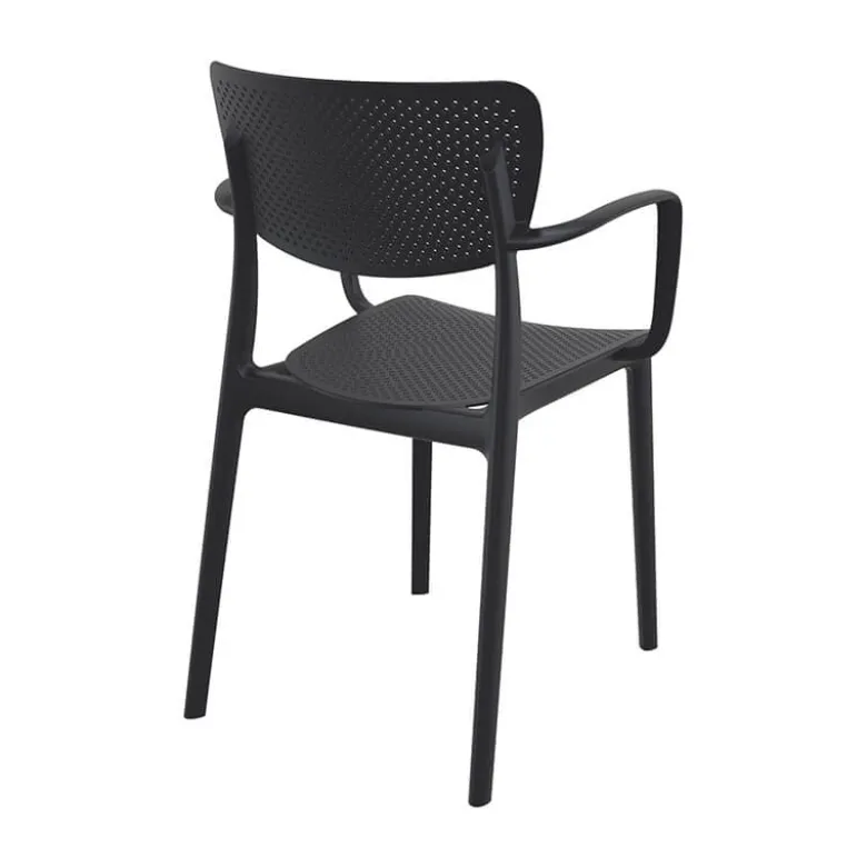 Loft Chaise de jardin micro perforée avec accoudoirs