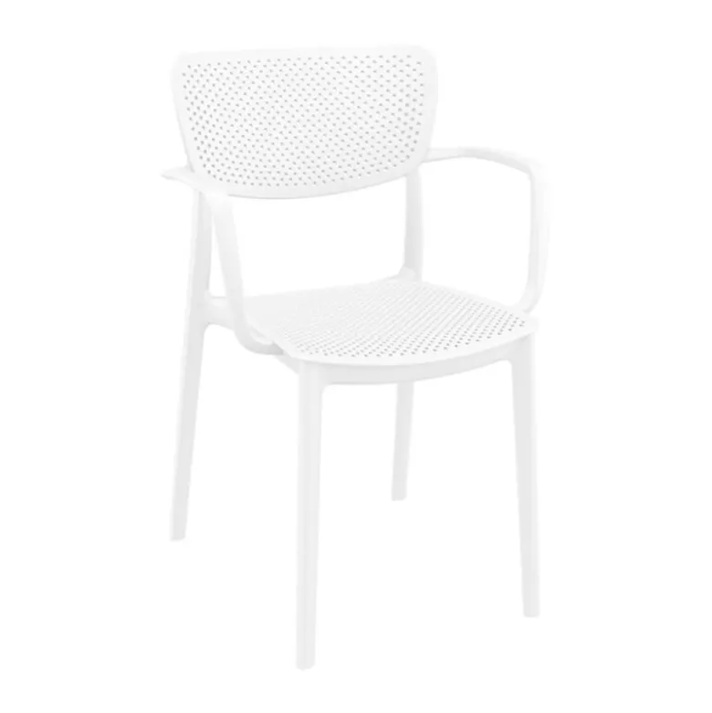 Loft Chaise de jardin micro perforée avec accoudoirs