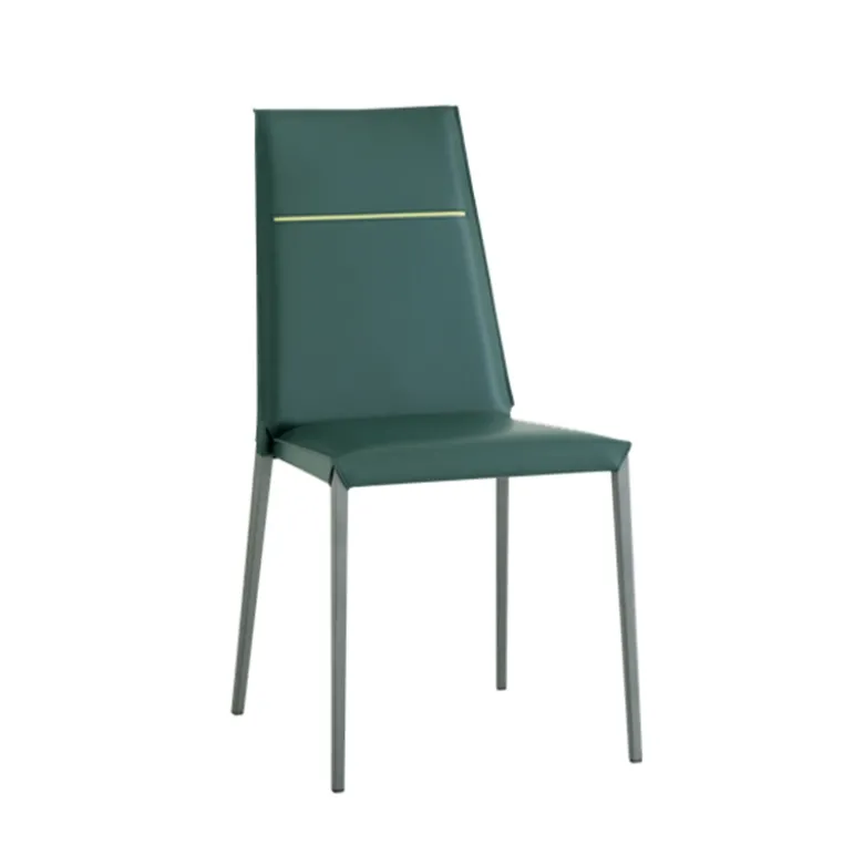 Lolas S Chaise en croûte de cuir fabrication italienne avec liseré