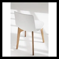 Lottus Enea® Chaise design en polypropylène et pieds bois