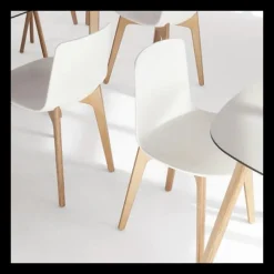 Lottus Enea® Chaise design en polypropylène et pieds bois