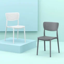 Lucy Chaise moderne en polypropylène micro perforé