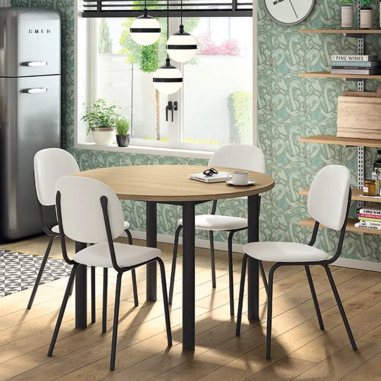 Lustra Table de cuisine ronde en stratifié