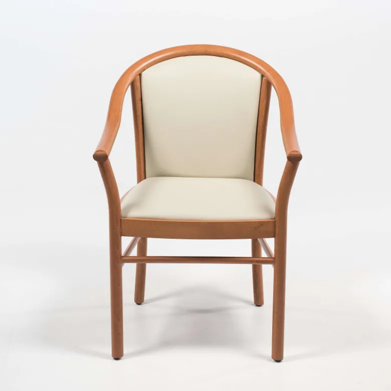 Manuela Fauteuil bridge en bois avec assise et dossier rembourrés