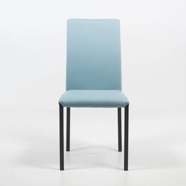 Marion H Chaise de salle à manger contemporaine en synthétique et métal
