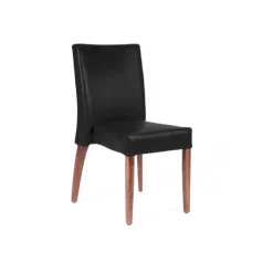 Matias stack Chaise confortable empilable en simili avec pieds en bois