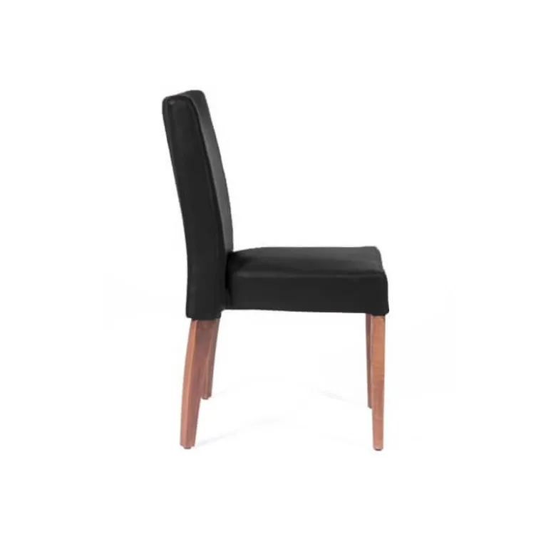 Matias stack Chaise confortable empilable en simili avec pieds en bois