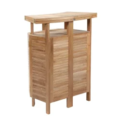 MenhirBar de jardin avec rangement pliable en teck massif