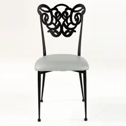 Milos Chaise provençale en métal assise synthétique rembourrée