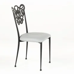 Milos Chaise provençale en métal assise synthétique rembourrée