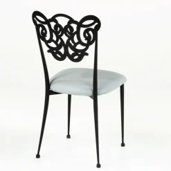Milos Chaise provençale en métal assise synthétique rembourrée