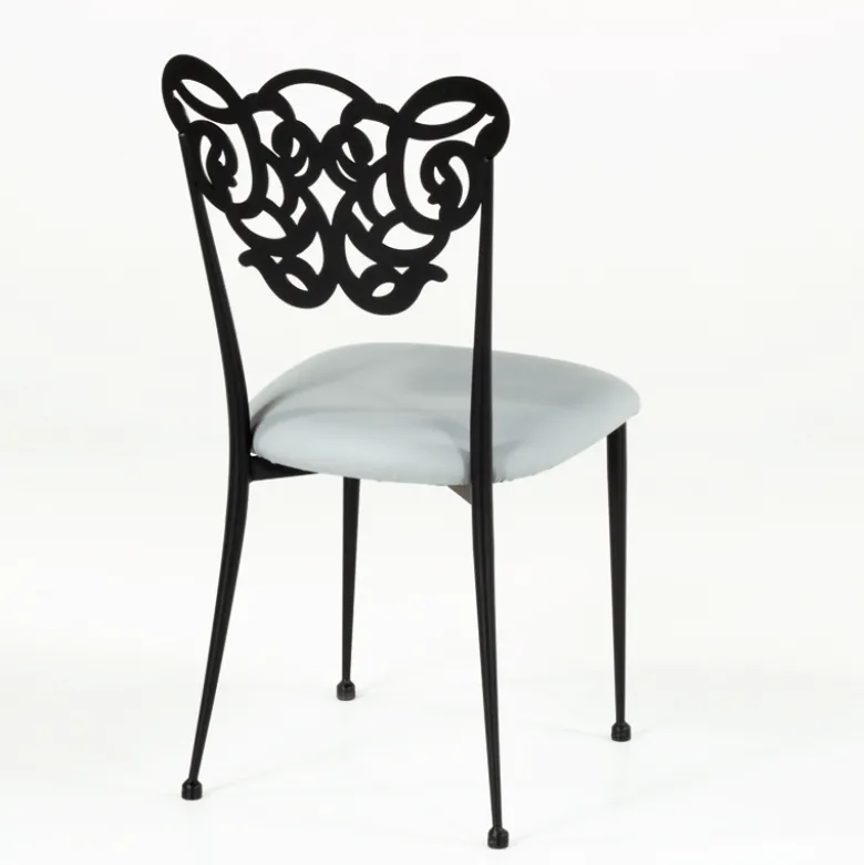 Milos Chaise provençale en métal assise synthétique rembourrée