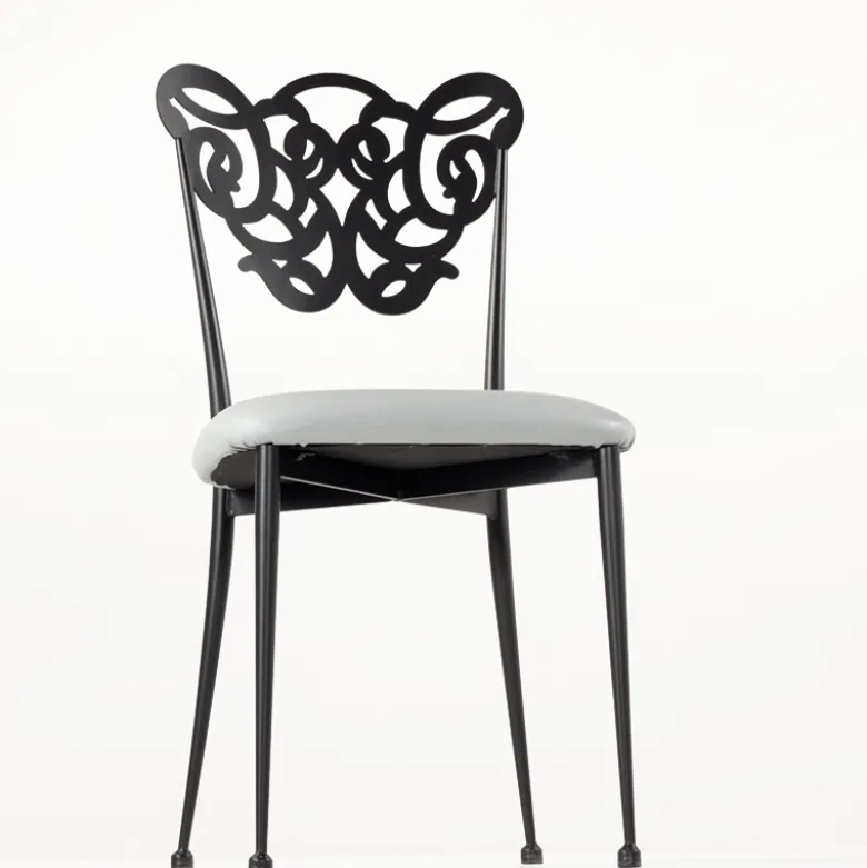 Milos Chaise provençale en métal assise synthétique rembourrée