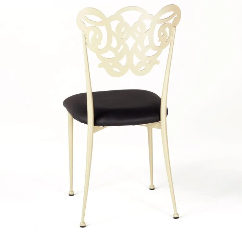 Milos Chaise provençale en métal assise synthétique rembourrée
