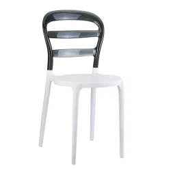 Miss Bibi Chaise moderne en polycarbonate transparent et polypropylène