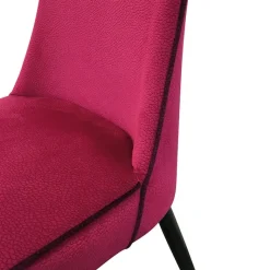 Nadine Chaise de salle à manger italienne en tissu et pieds en métal
