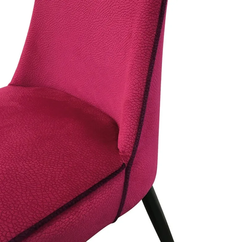 Nadine Chaise de salle à manger italienne en tissu et pieds en métal