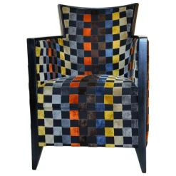 Nathan Fauteuil art déco fabriqué en France en tissu et bois massif