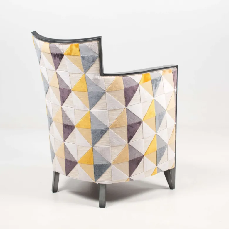 Nathan Fauteuil art déco fabriqué en France en tissu et bois massif