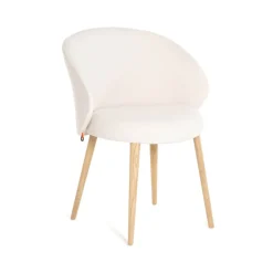 Neo Mobitec ® Fauteuil cosy confortable en tissu et pieds bois