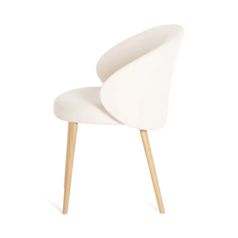Neo Mobitec ® Fauteuil cosy confortable en tissu et pieds bois