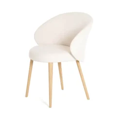 Neo Mobitec ® Fauteuil cosy confortable en tissu et pieds bois