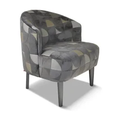 Nico Fauteuil confortable en tissu et en bois fabriqué en France