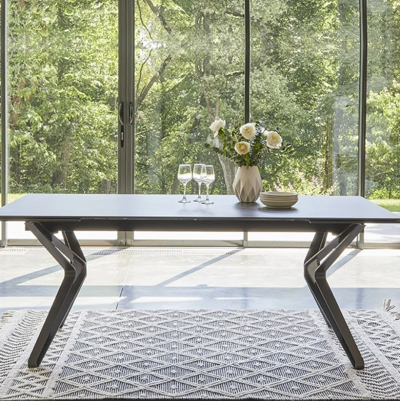 Nova Table céramique design extensible pieds en X