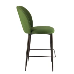 Odette Tabouret snack moderne en tissu avec pieds en métal
