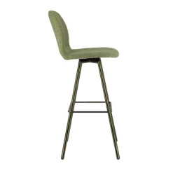 Osaka Tabouret de bar moderne en tissu et pieds en métal