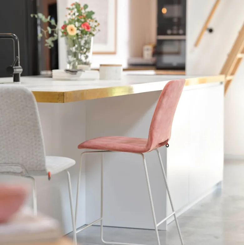 Pamp Mobitec ® Tabouret snack design en tissu avec pieds en métal
