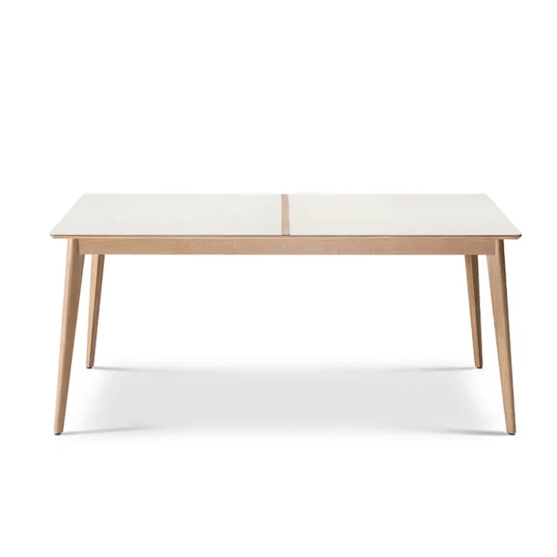 Paul Table à manger scandinave en bois et céramique