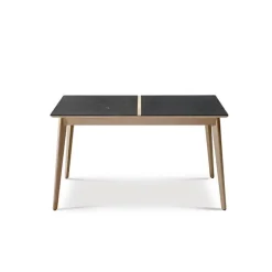 Paul Table à manger scandinave en bois et céramique