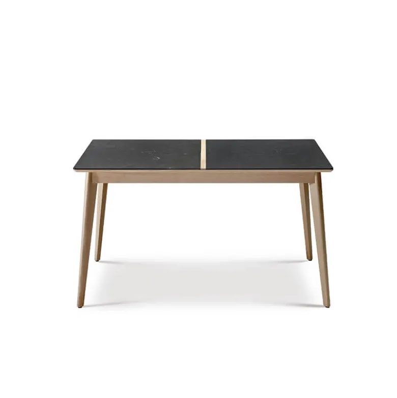 Paul Table à manger scandinave en bois et céramique