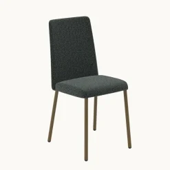 Pierrot Chaise de salle à manger confortable en tissu et pieds en métal