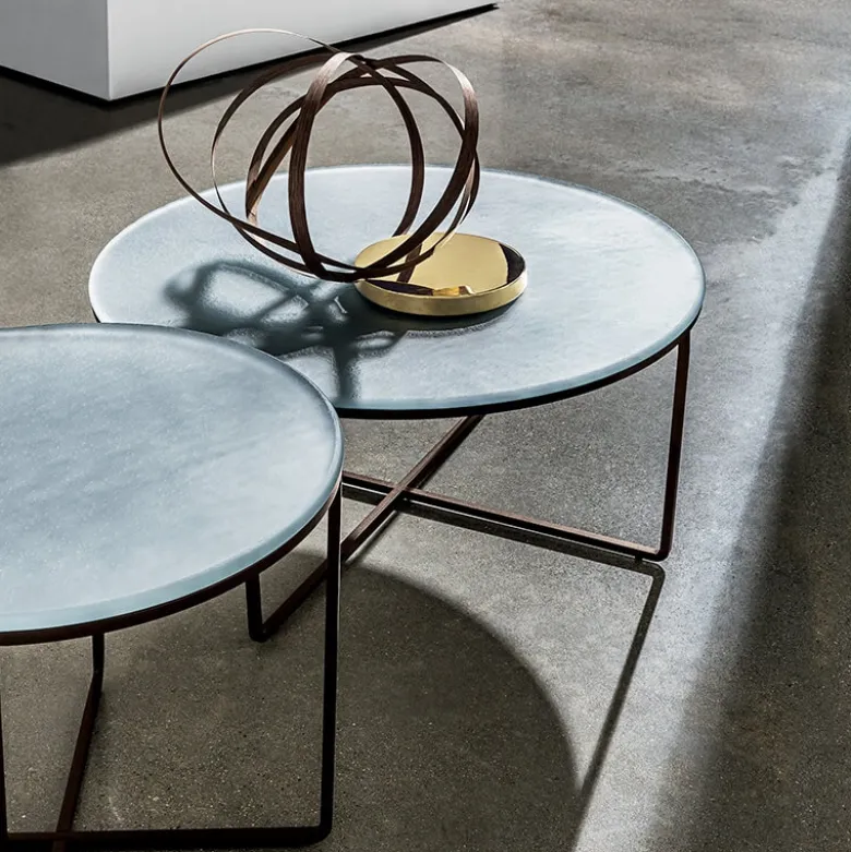 Piktor Sovet Table basse ronde en verre