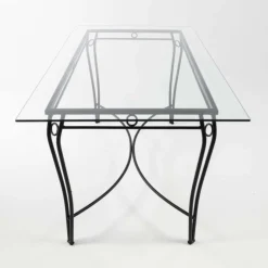Pisa Table provençale en verre trempé et acier