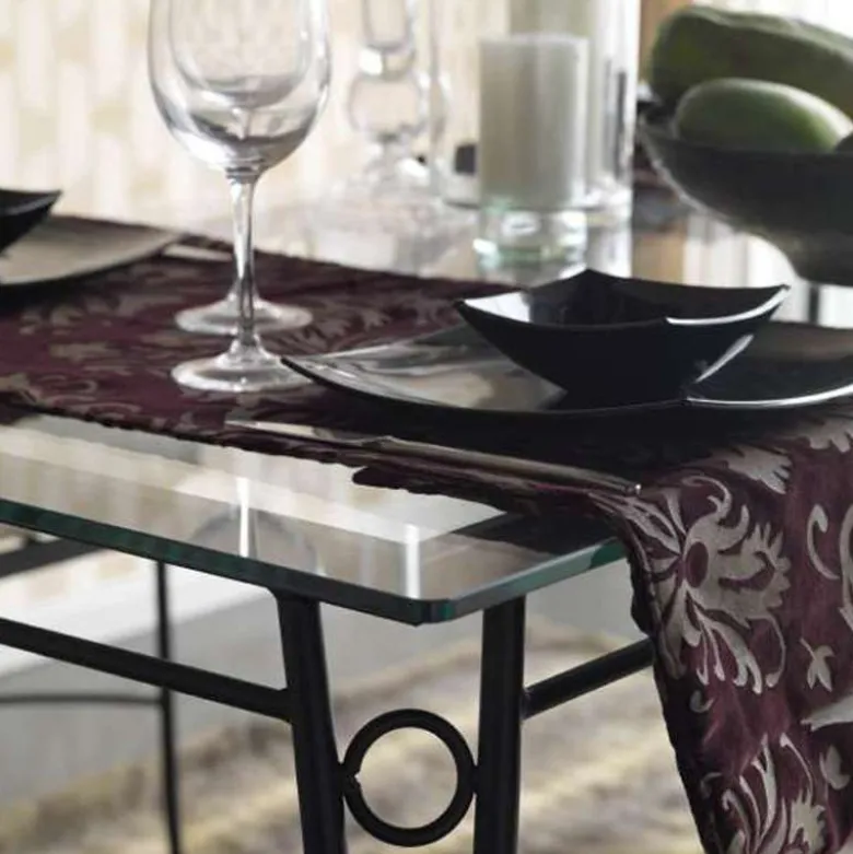 Pisa Table provençale en verre trempé et acier