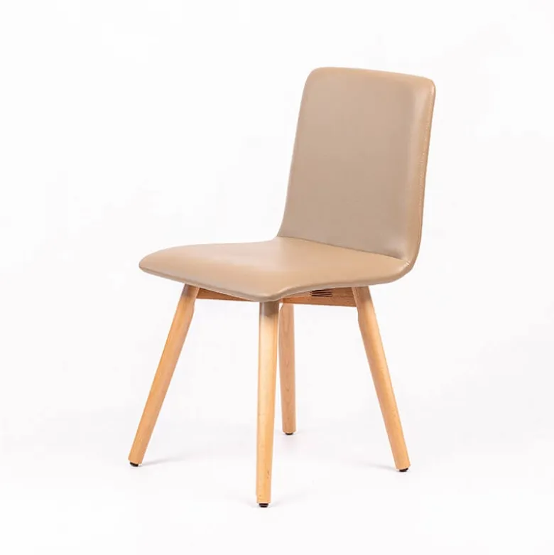 Plaza Chaise moderne rembourrée avec pieds en bois coniques