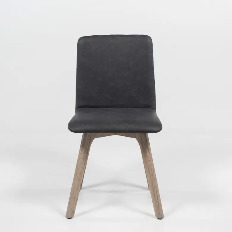 Plaza diamant Chaise de séjour scandinave matelassée en synthétique et bois