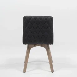 Plaza diamant Chaise de séjour scandinave matelassée en synthétique et bois