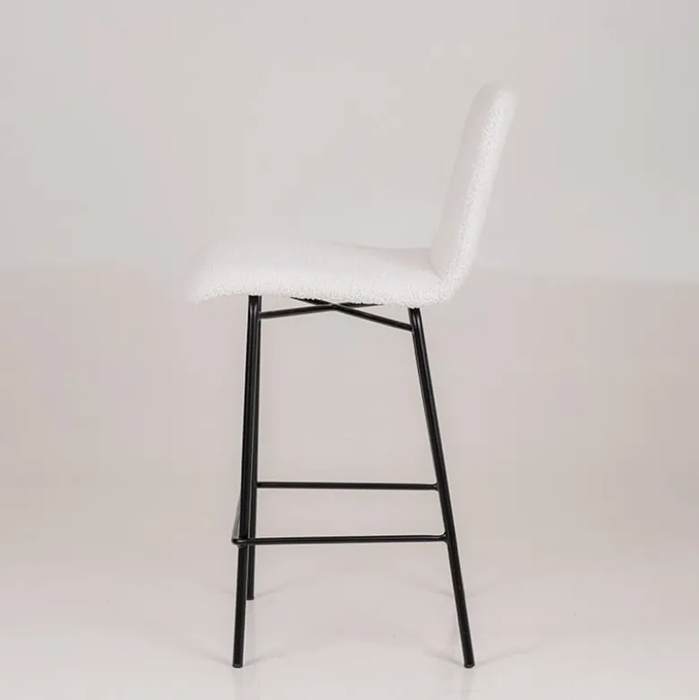 Plaza Tabouret snack moderne en tissu et pieds en métal