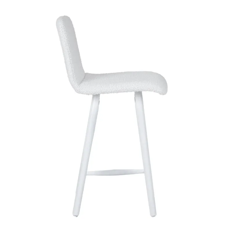 Plaza Tabouret snack scandinave en tissu et pieds coniques en bois