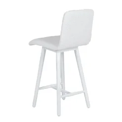 Plaza Tabouret snack scandinave en tissu et pieds coniques en bois