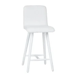 Plaza Tabouret snack scandinave en tissu et pieds coniques en bois
