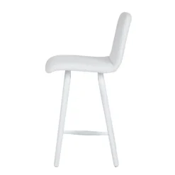 Plaza Tabouret snack scandinave en tissu et pieds coniques en bois