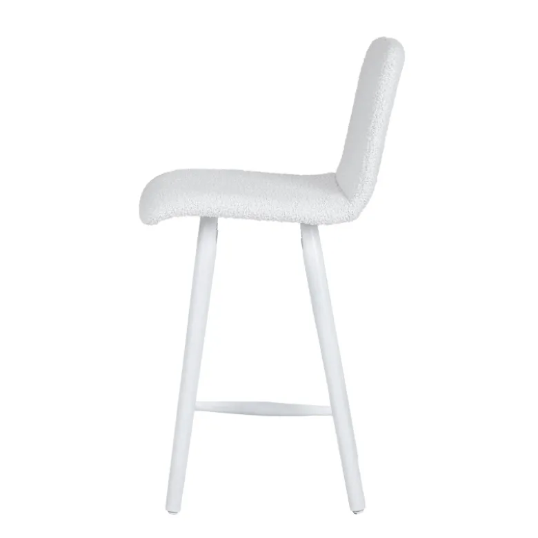 Plaza Tabouret snack scandinave en tissu et pieds coniques en bois