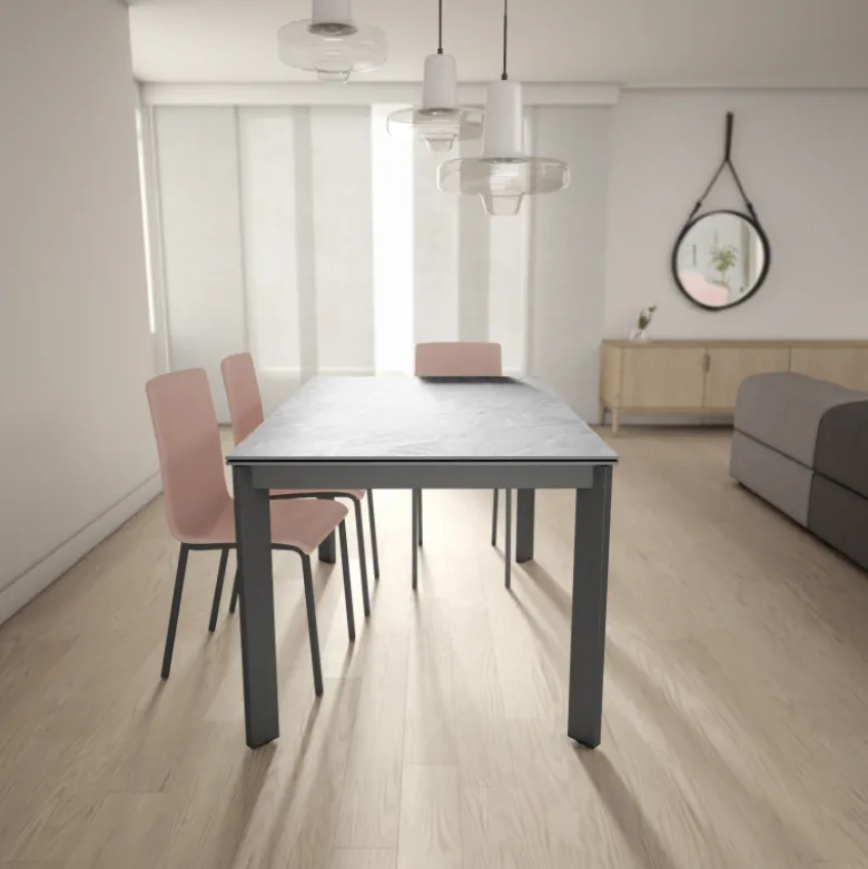 Poker Table extensible Dekton pieds métal