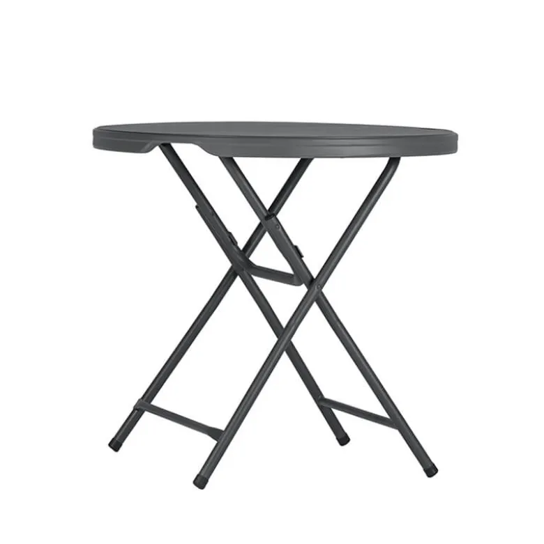 PraxisTable pliante ronde gris foncé